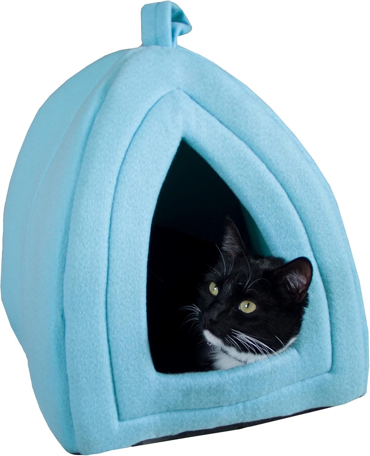 Cat House - Indoor Bed with Removable Foam Cushion - Pet Tent for Puppies, Rabbits, Guinea Pigs, Hedgehogs, and Other Small Animals by (Blue)