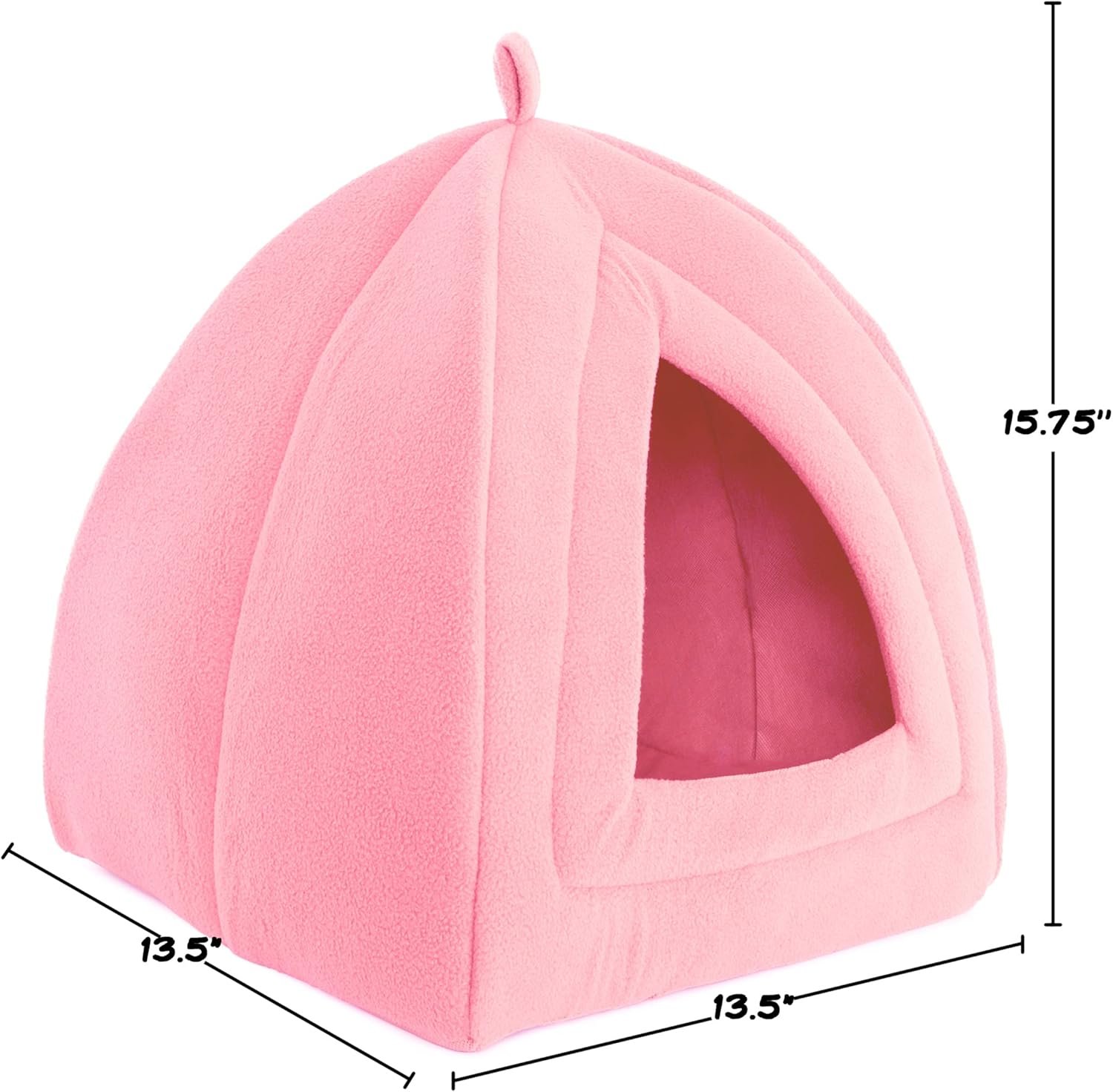 Cat House - Indoor Bed with Removable Foam Cushion - Pet Tent for Puppies, Rabbits, Guinea Pigs, Hedgehogs, and Other Small Animals by (Pink) - Image 2