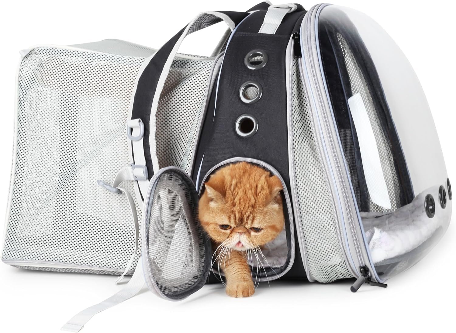 Pet Carrier Backpack, Bubble Backpack Carrier, Cats and Puppies,Airline-Approved, Designed for Travel, Hiking, Walking & Outdoor Use (Classic-Red) - Image 2