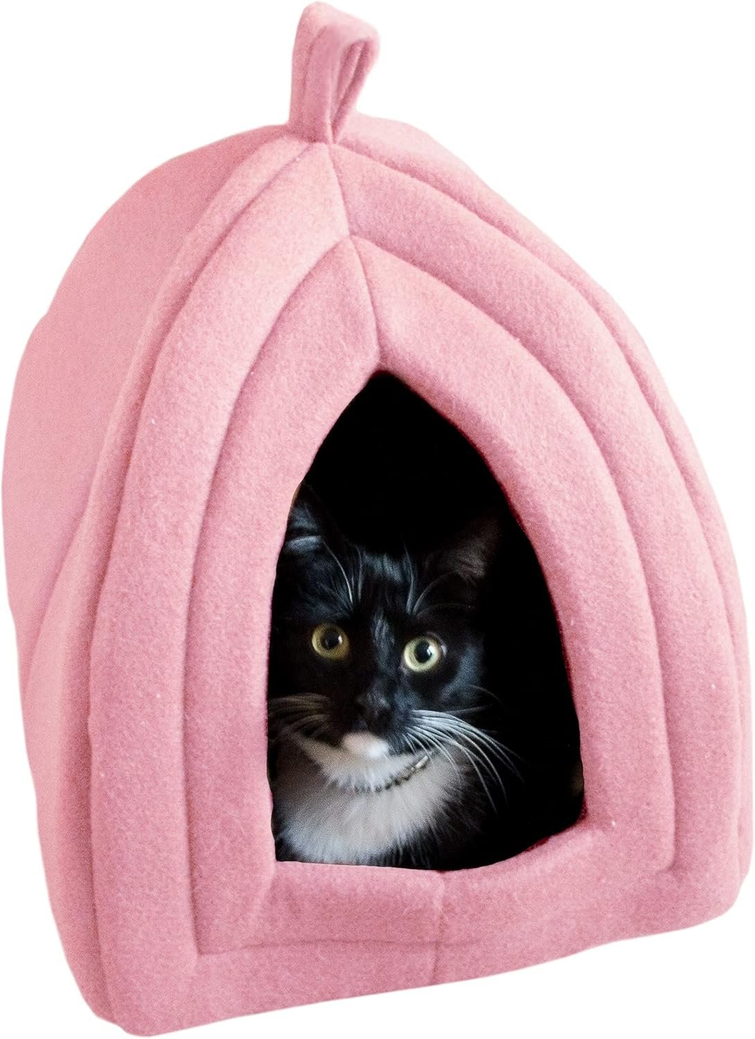 Cat House - Indoor Bed with Removable Foam Cushion - Pet Tent for Puppies, Rabbits, Guinea Pigs, Hedgehogs, and Other Small Animals by (Pink)